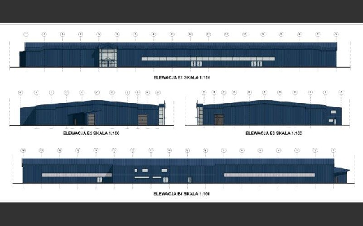 Budynek hali magazynowej 4 000 m2, stal typ ciężki 